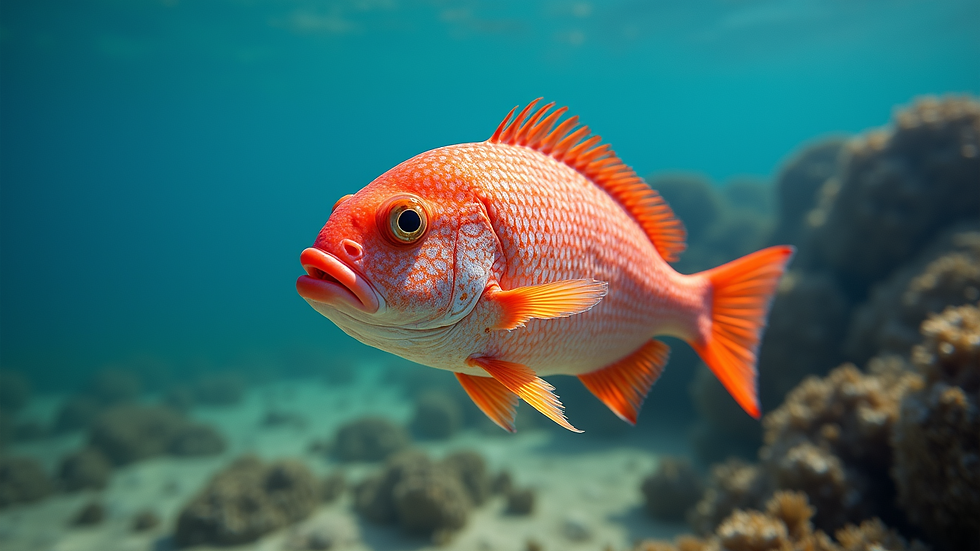 Close-up view of red snapper caught near Puerto Vallarta reef