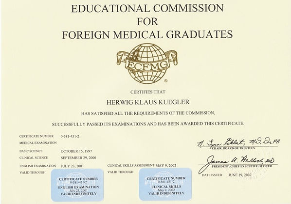 ECFMG certificate