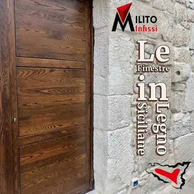Portone in legno castagno siciliano