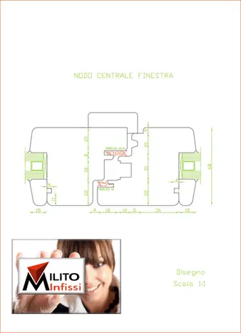 Nodo centrale porta e finestra - Dettaglio tecnico - Milito Infissi