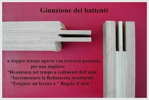 Giunzione a doppio tenone per finestre in legno - Milito Infissi