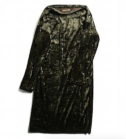 Thumbnail: Womens fashion long sleeves velvet midi dress
