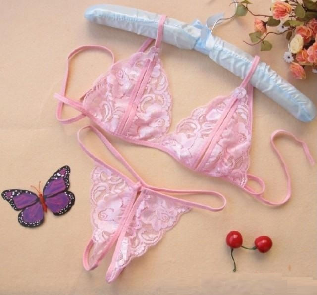 Thumbnail: Open crutch G-string with matching bra