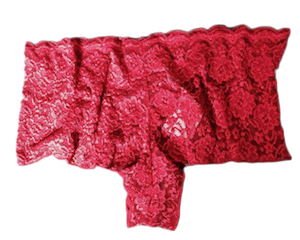 Thumbnail: Lace boy leg lingerie set in red