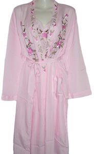 Thumbnail: Silky satin nightie and dressing gown/robe set