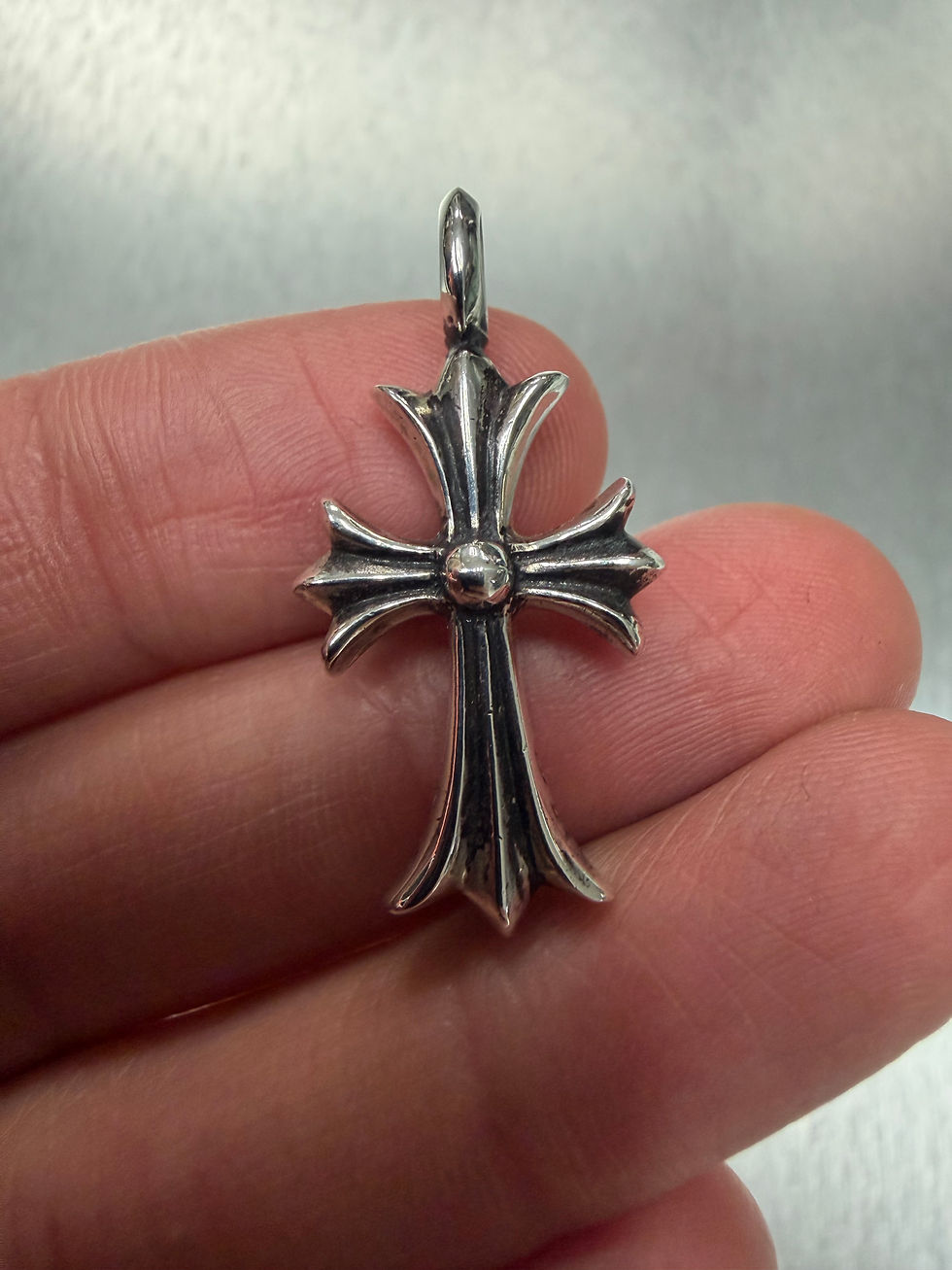Thumbnail: Chrome hearts tiny cross pendant with diamond 