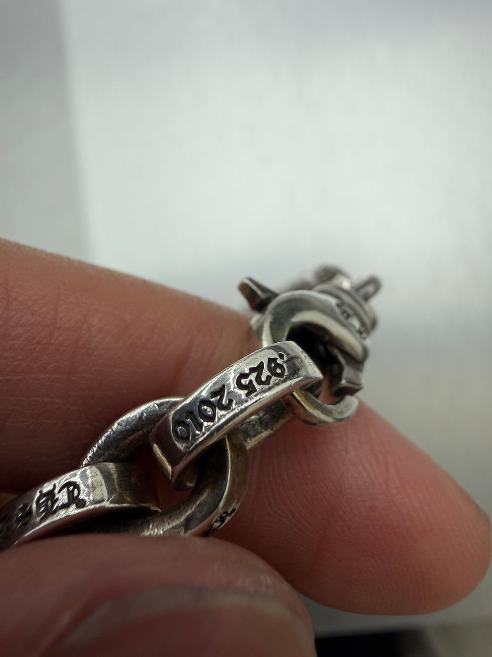 Thumbnail: Chrome Hearts cross large paper chain choker 38cm