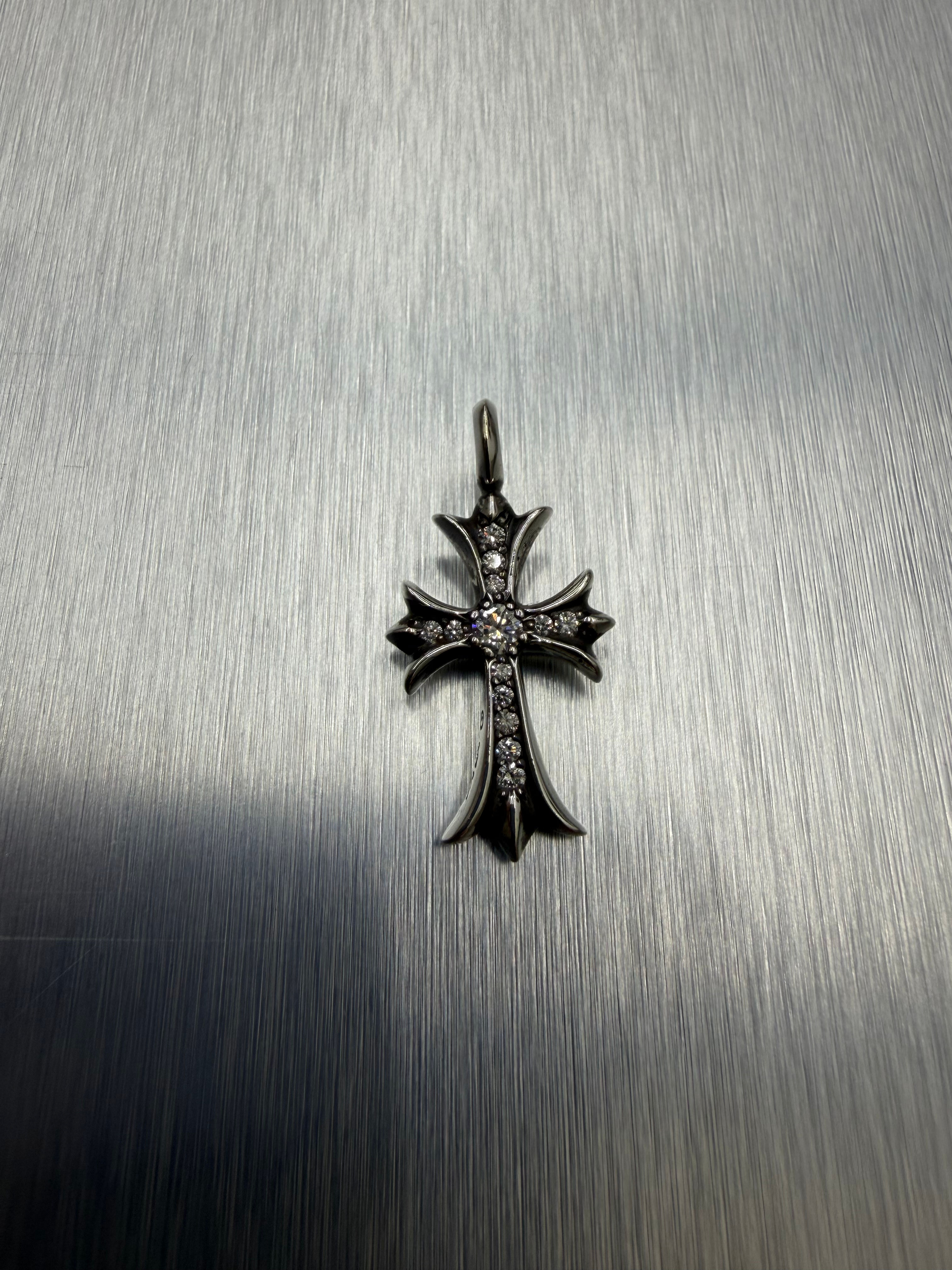Chrome hearts tiny cross pendant with diamond