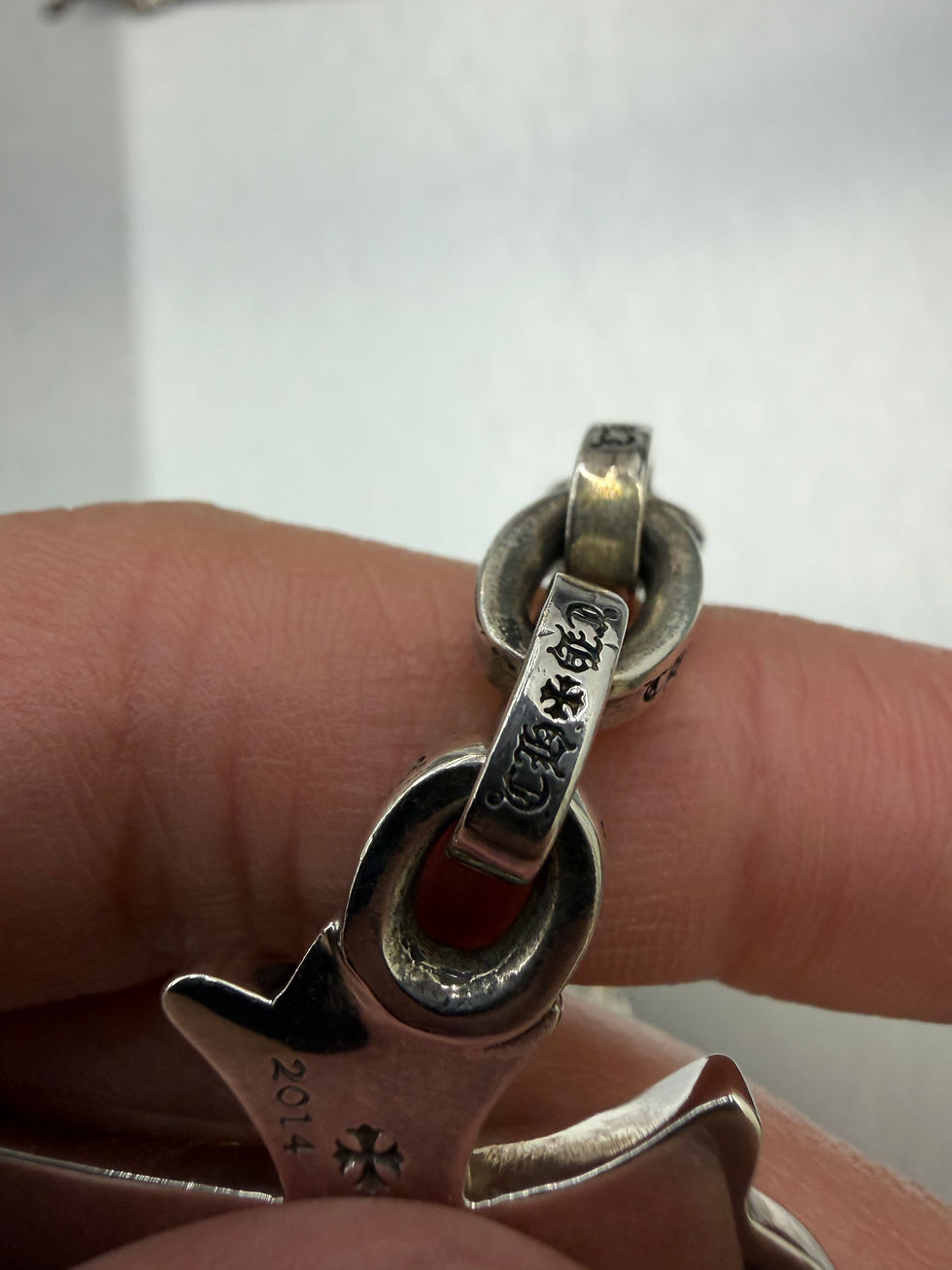 Thumbnail: Chrome Hearts cross large paper chain choker 38cm