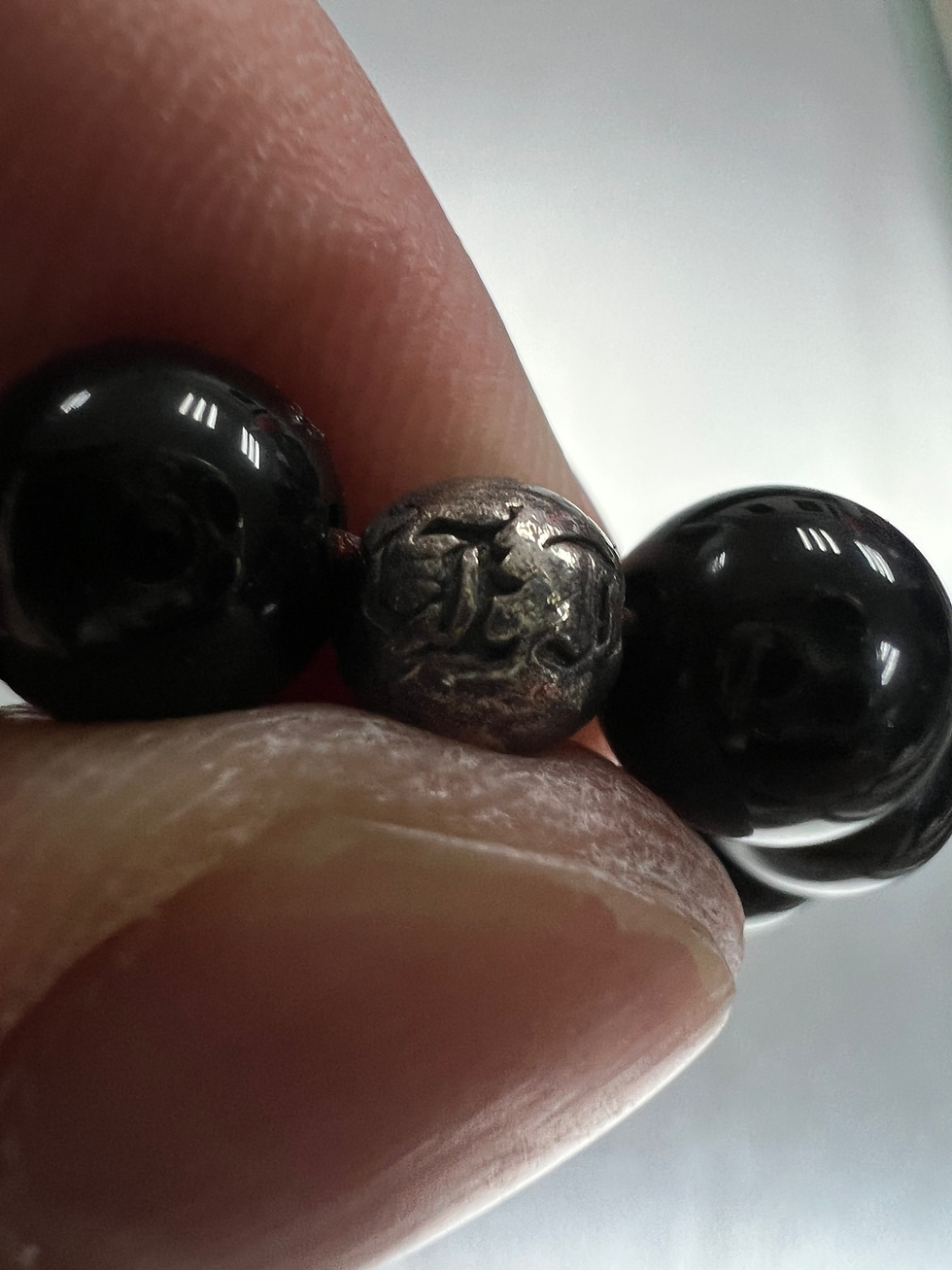 Thumbnail: Chrome hearts black stone bead bracelet 8mm