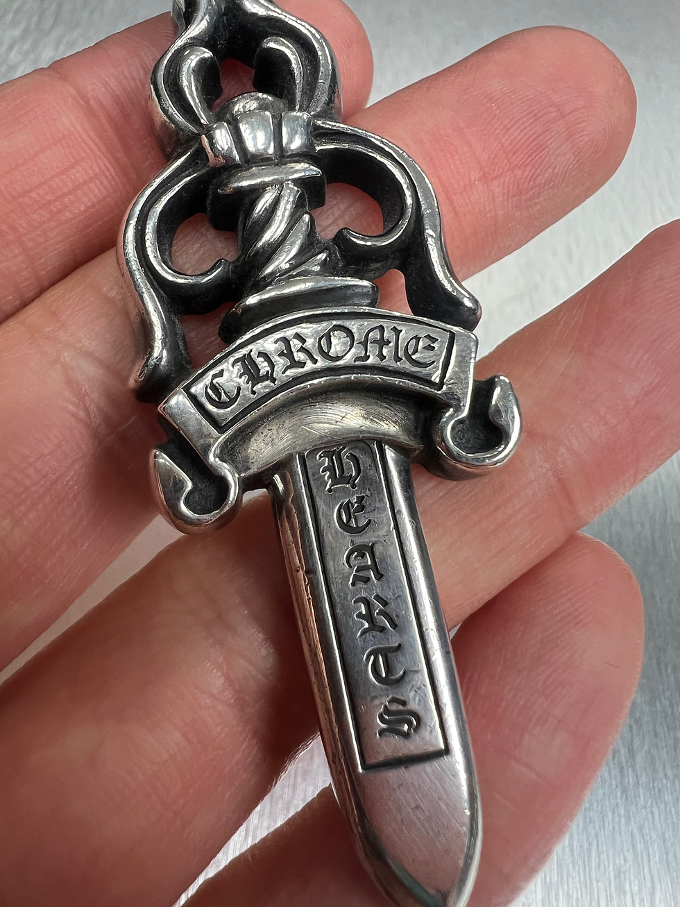 Thumbnail: Chrome hearts large dagger pendant 