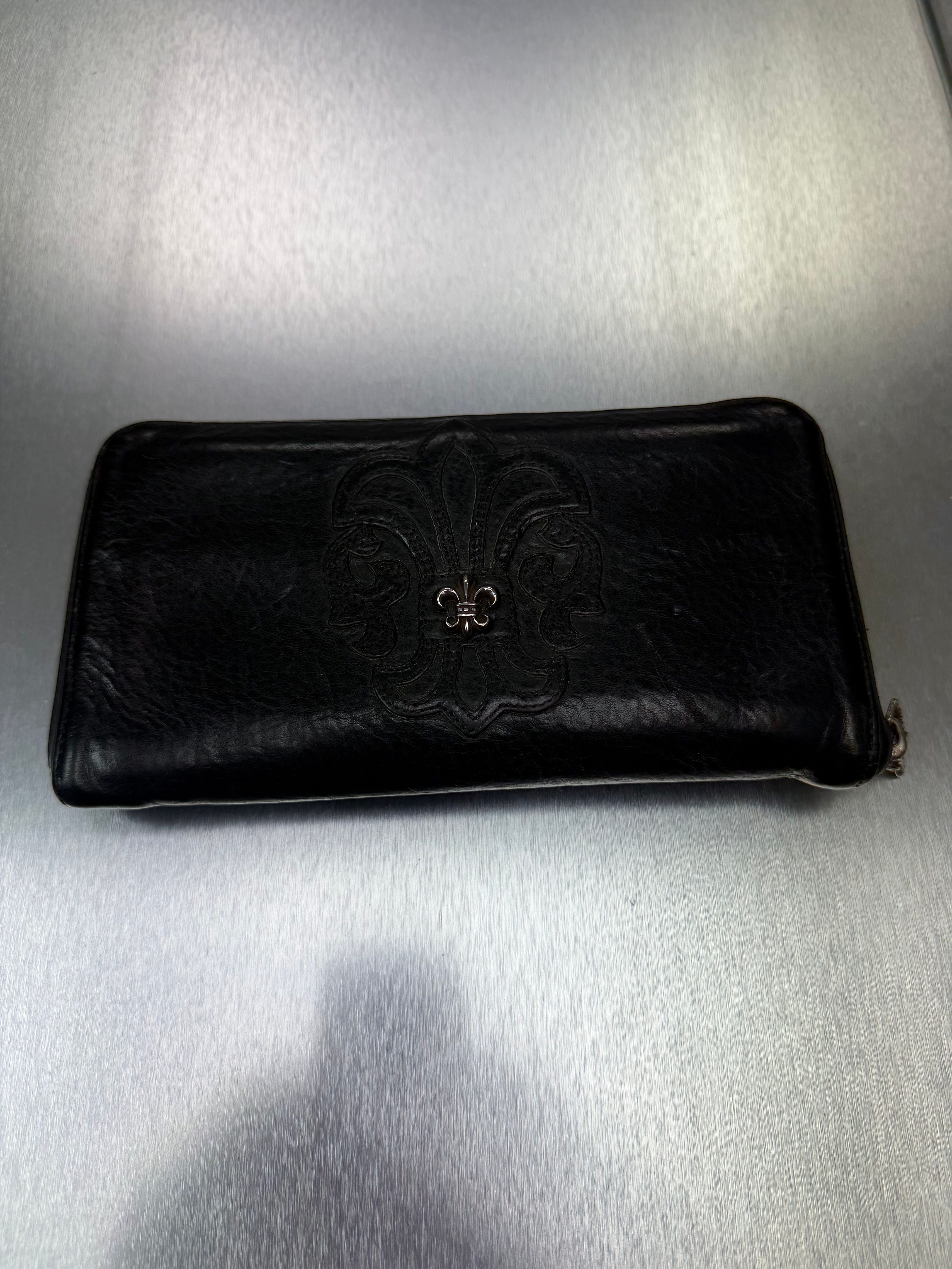 Chrome hearts fluer leather long wallet 