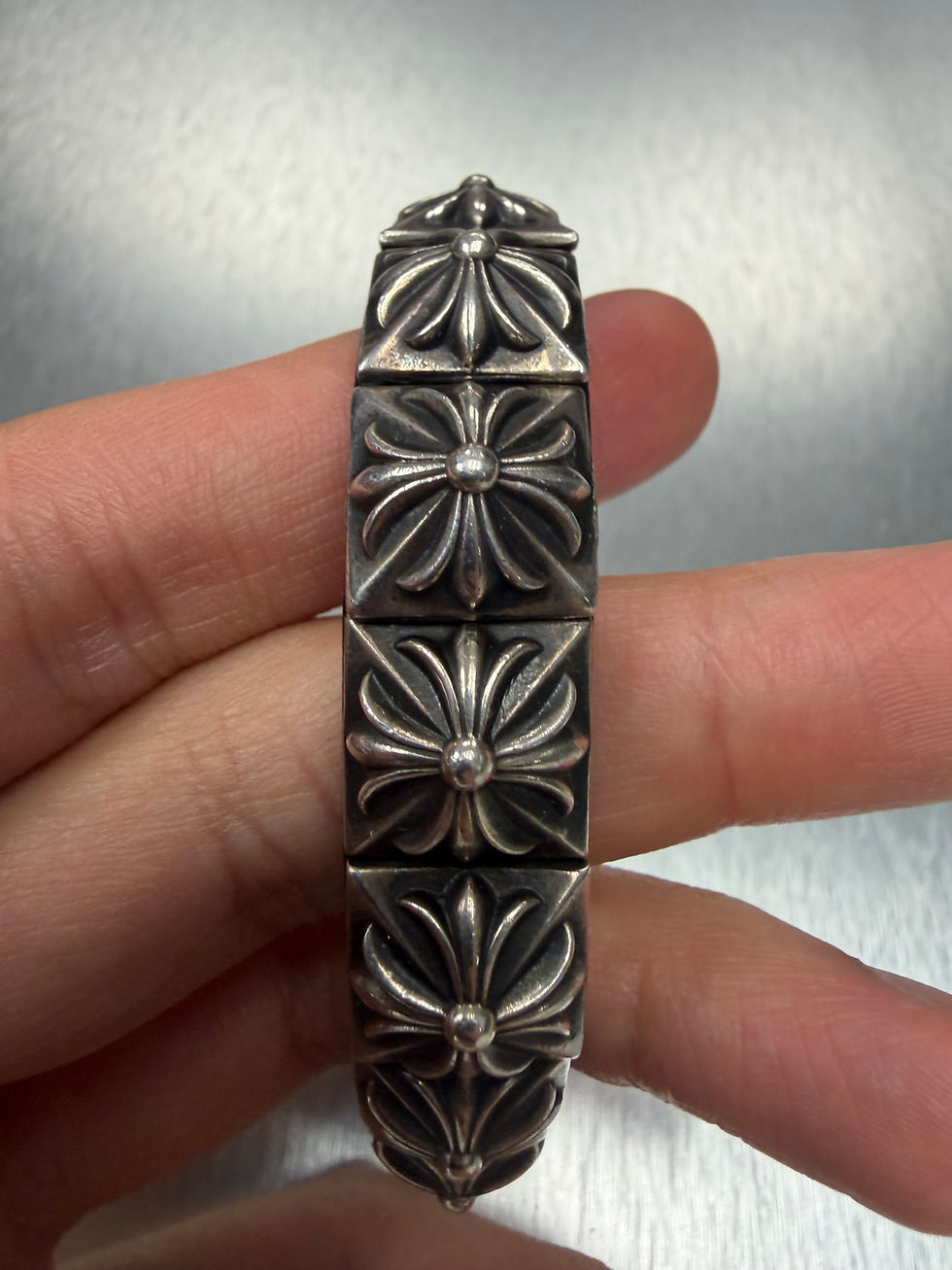 Thumbnail: Chrome hearts Pyramid Leather Bracelet