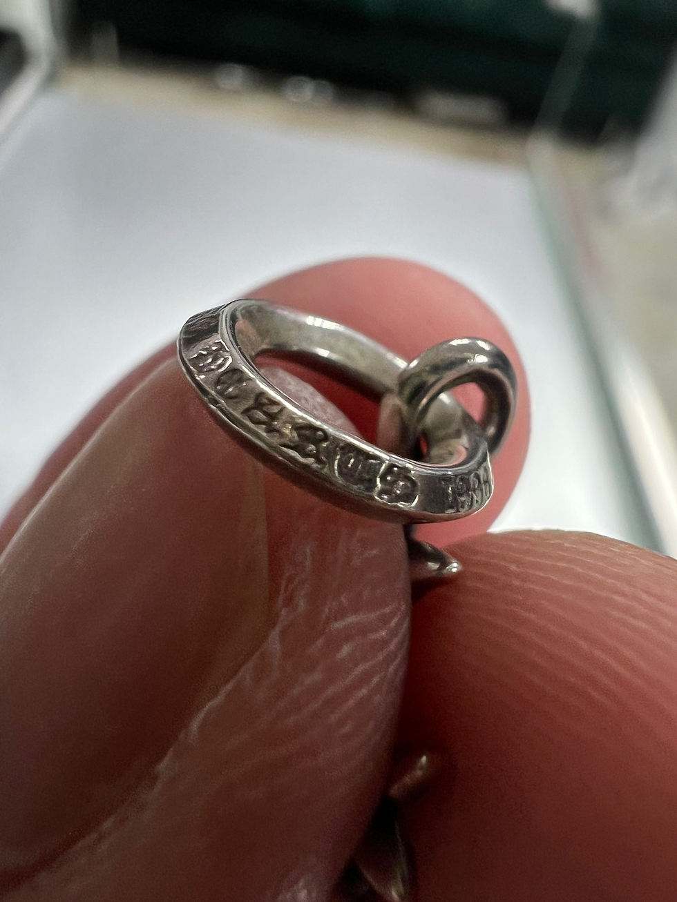 Thumbnail: Chrome hearts tiny cross pendant with diamond