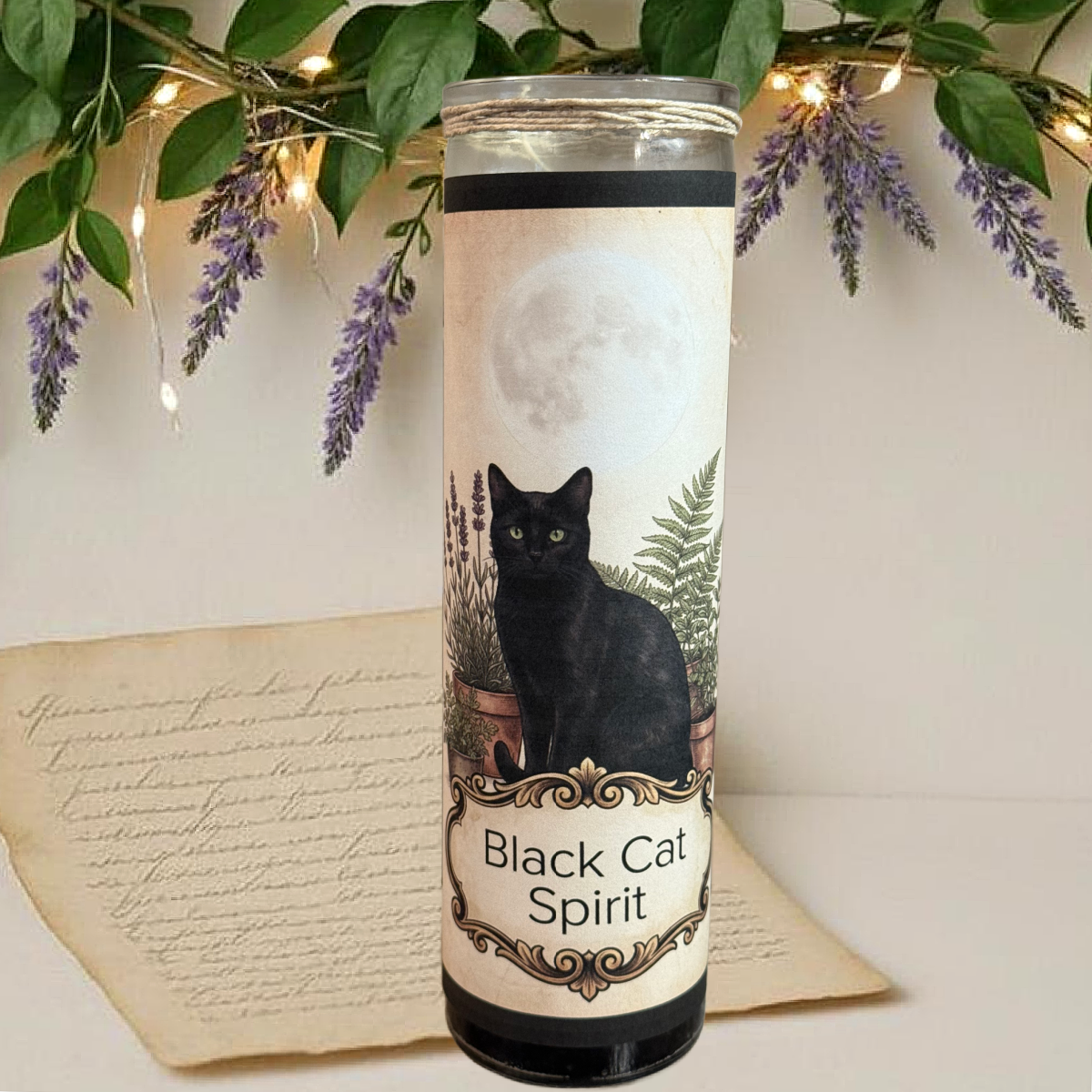 Black Cat Animal Spirit Candle | Psychic Abilities, Intuition, Guardian Energy