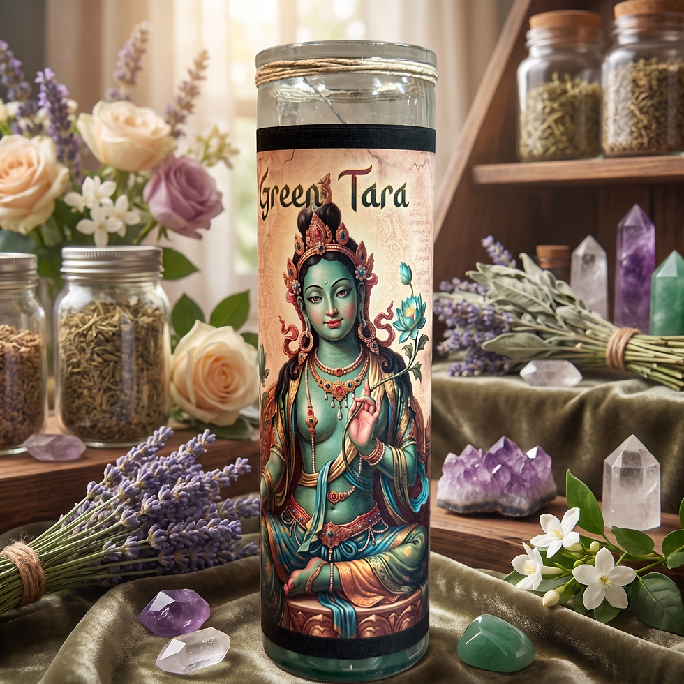 Green Tara Goddess Candle