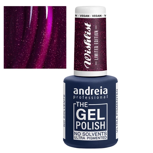 Andreia The Gel Polish Coleção Wishlist - Wl1 Bordeaux Com Glitter Rosa