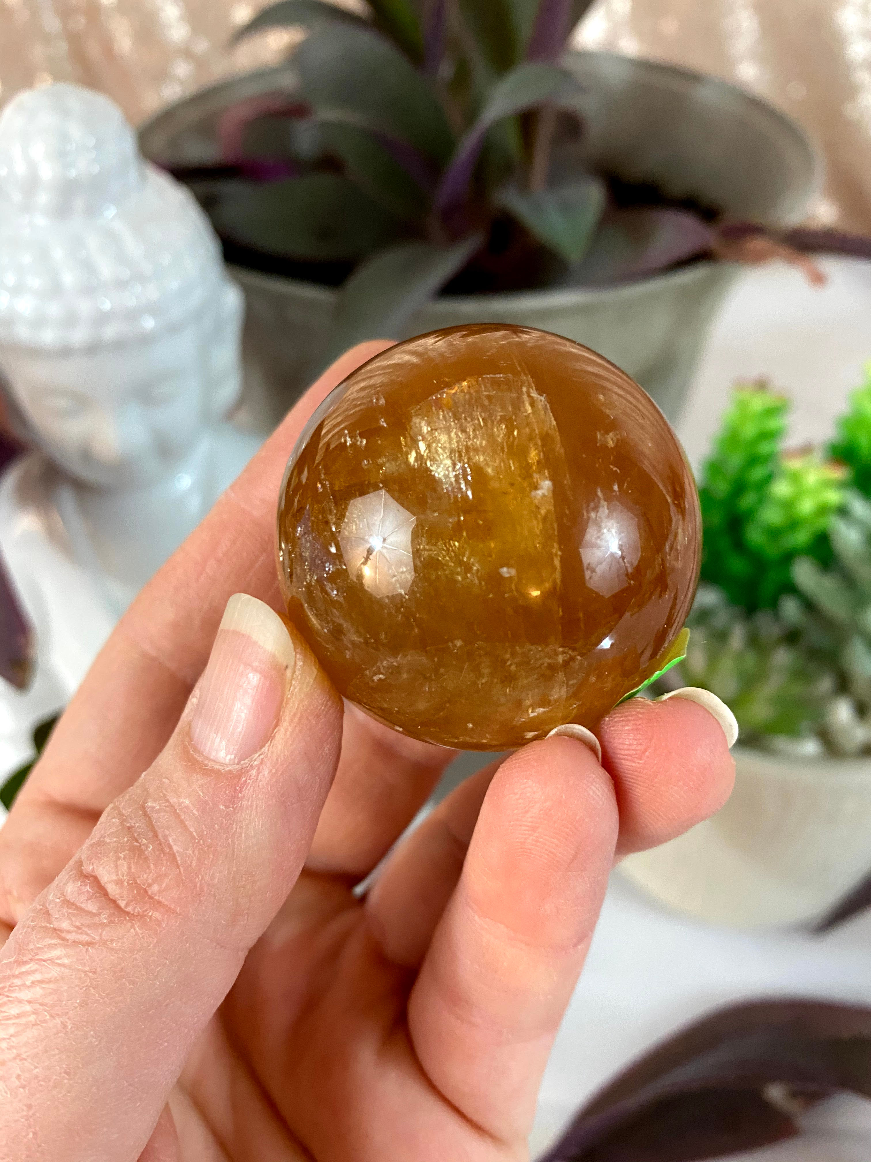 Honey Optical Calcite Sphere