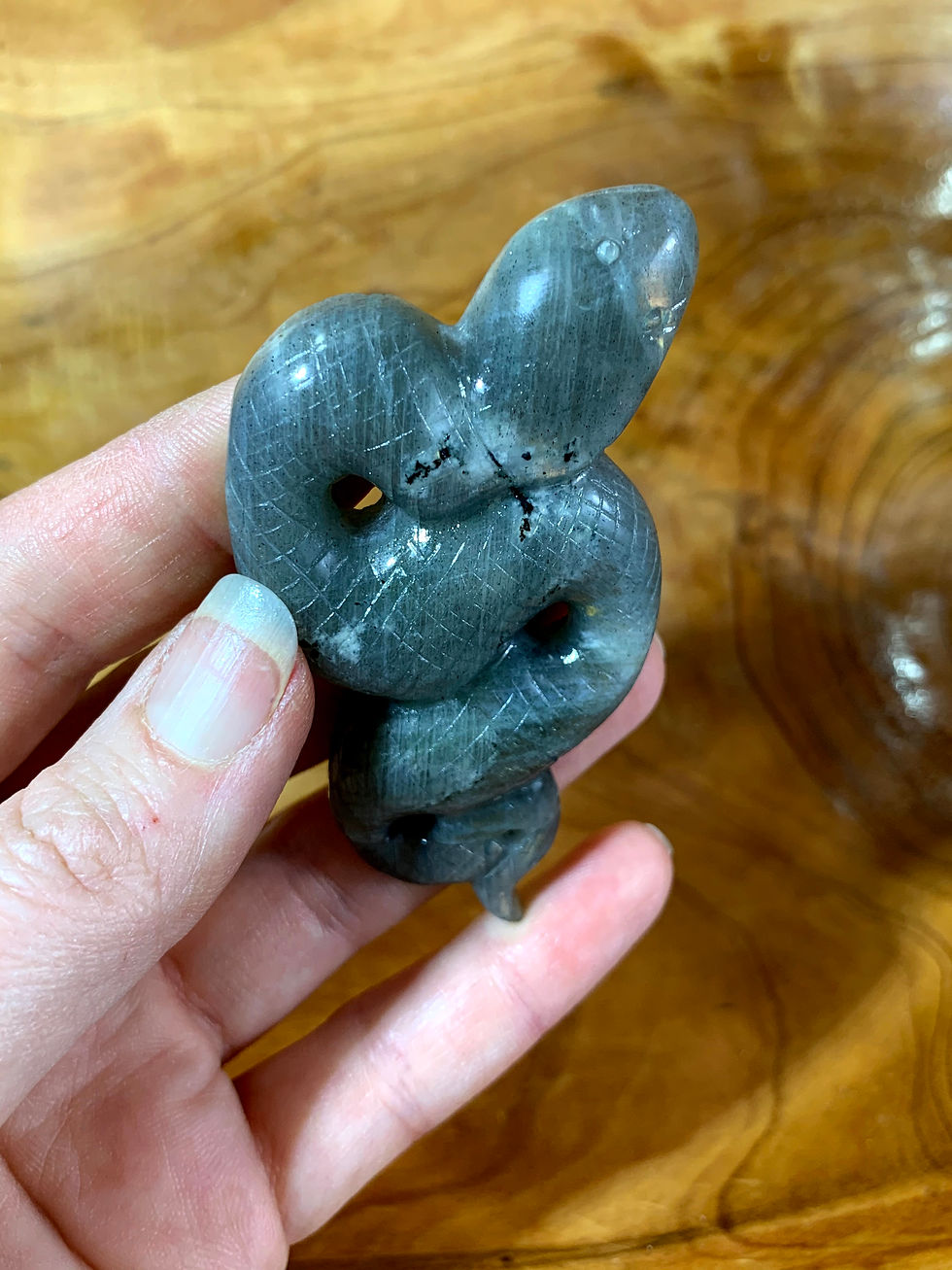 Thumbnail: Sunset Labradorite Snake Carving