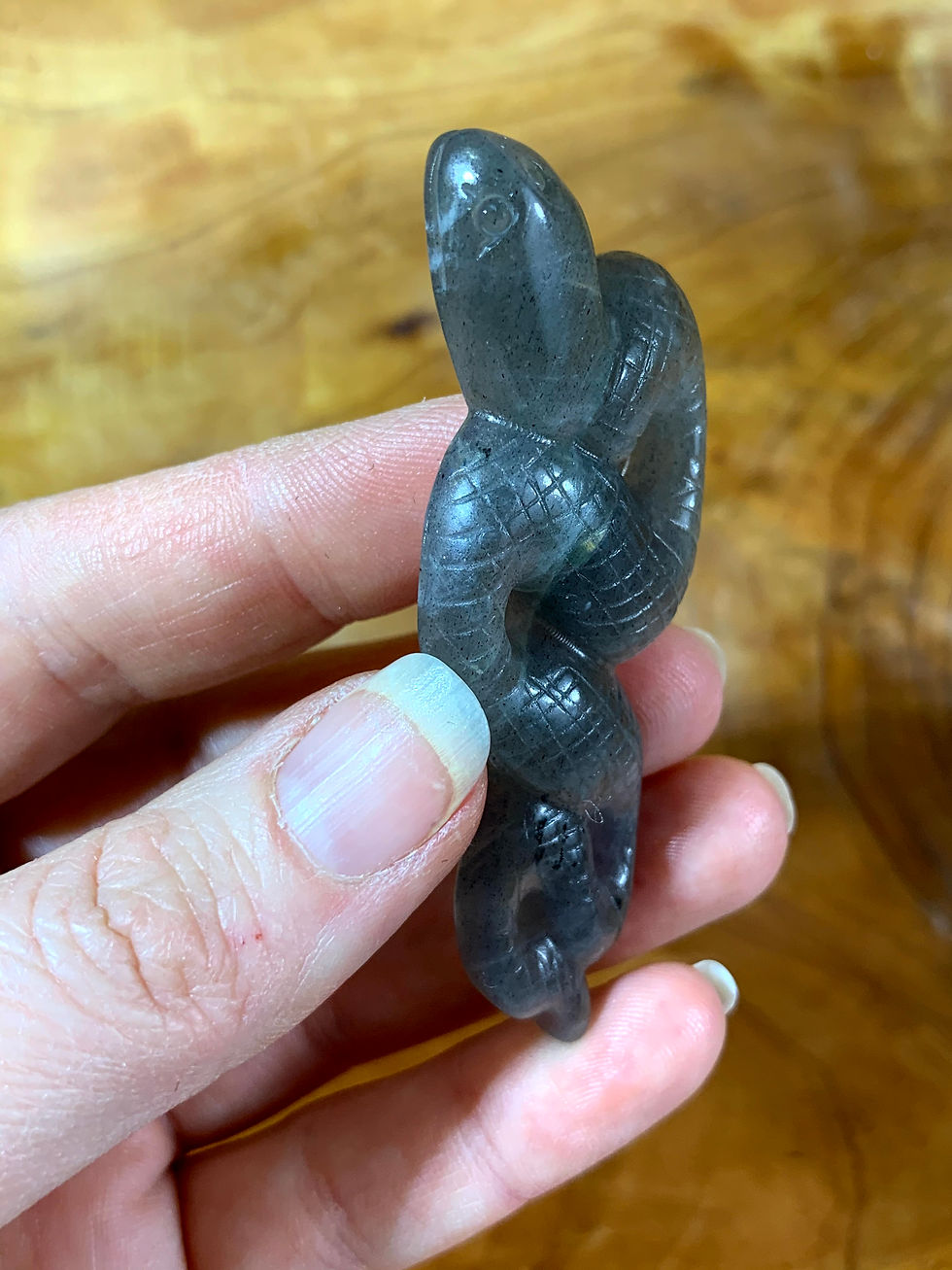 Thumbnail: Purple Labradorite Snake Carving