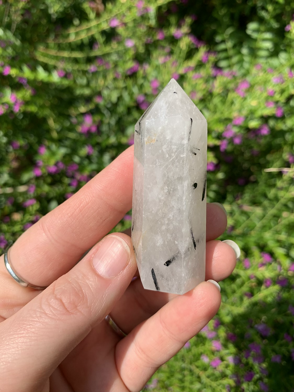 Thumbnail: Black Tourmaline in Quartz Tower