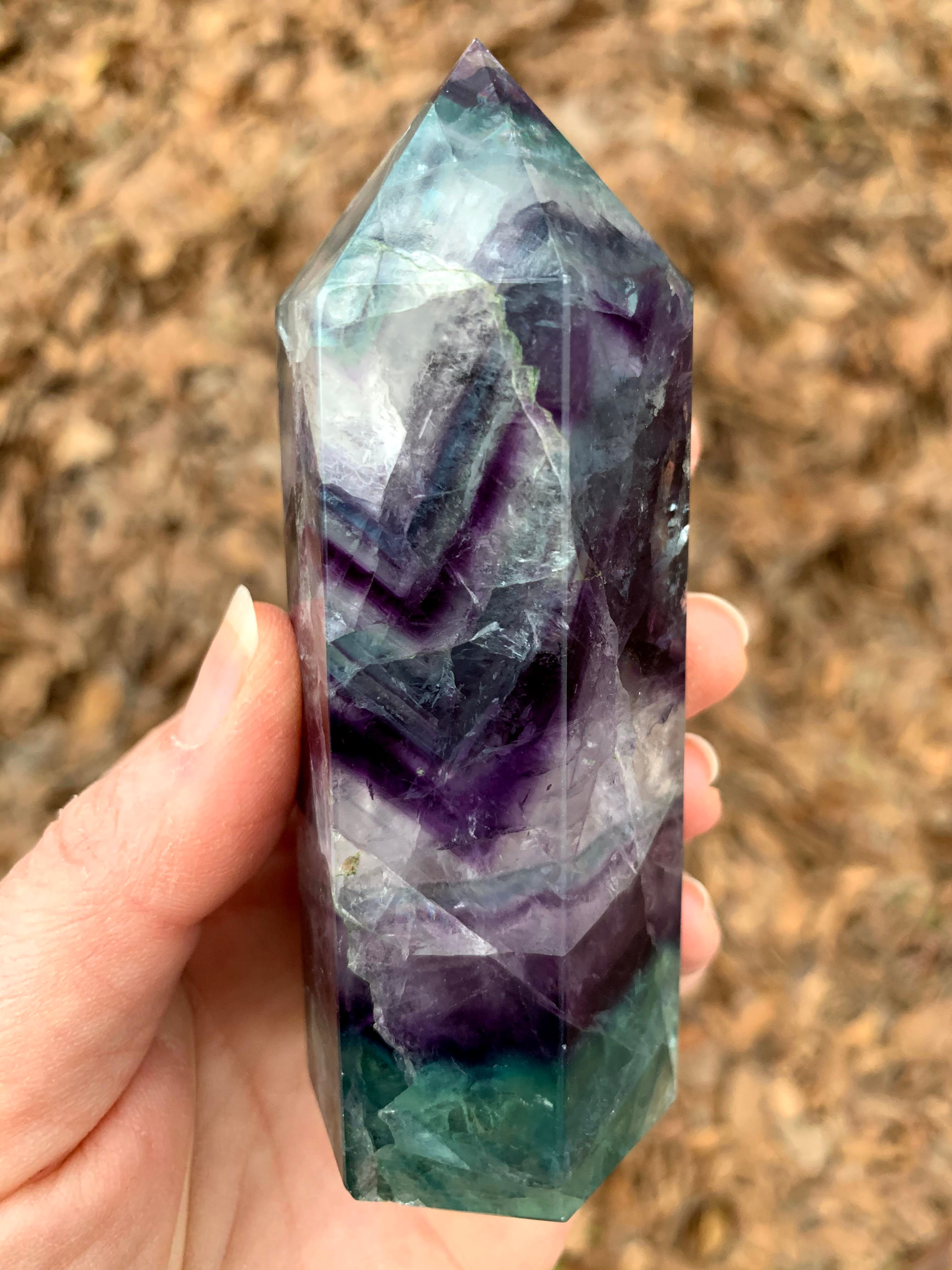 Chunky Rainbow Fluorite Tower