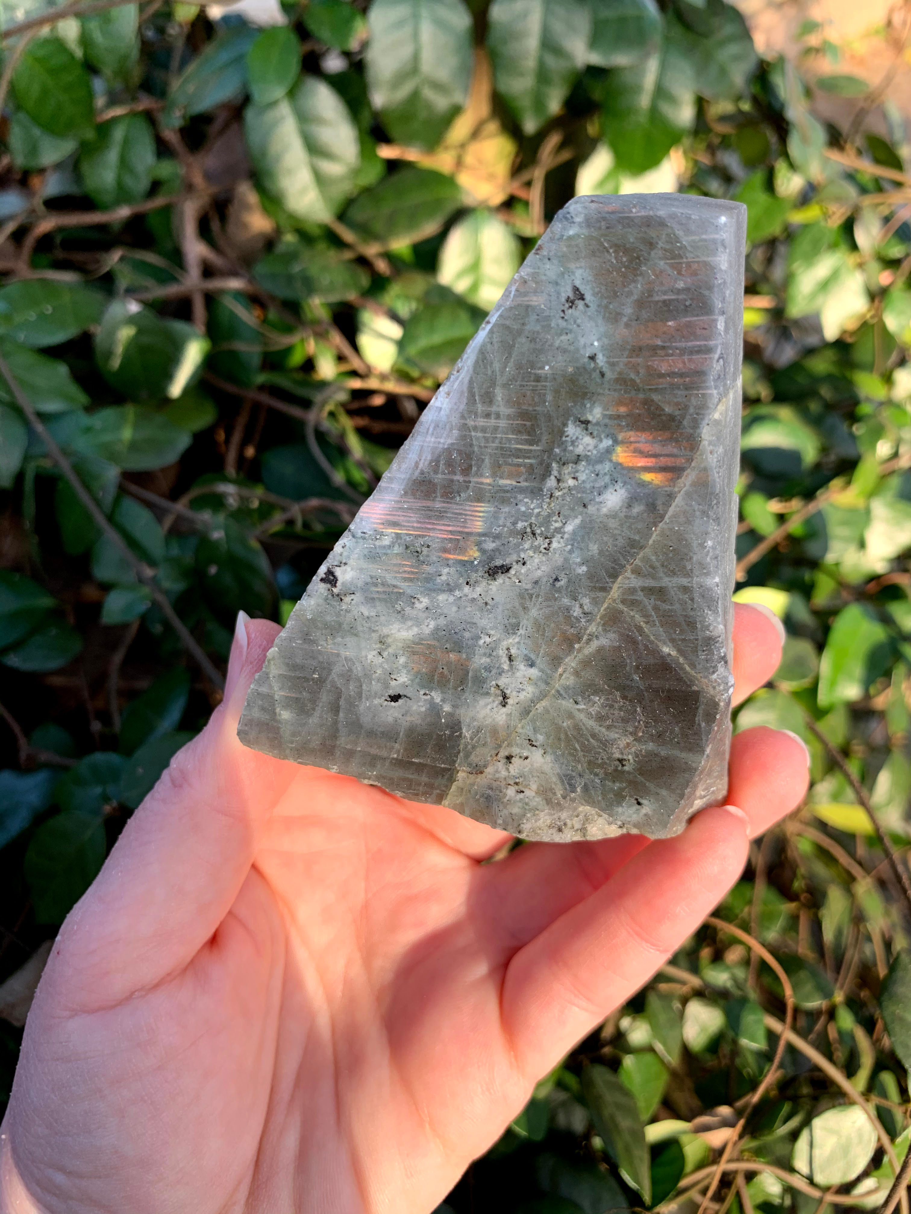 Half-Polished Fire Labradorite Raw