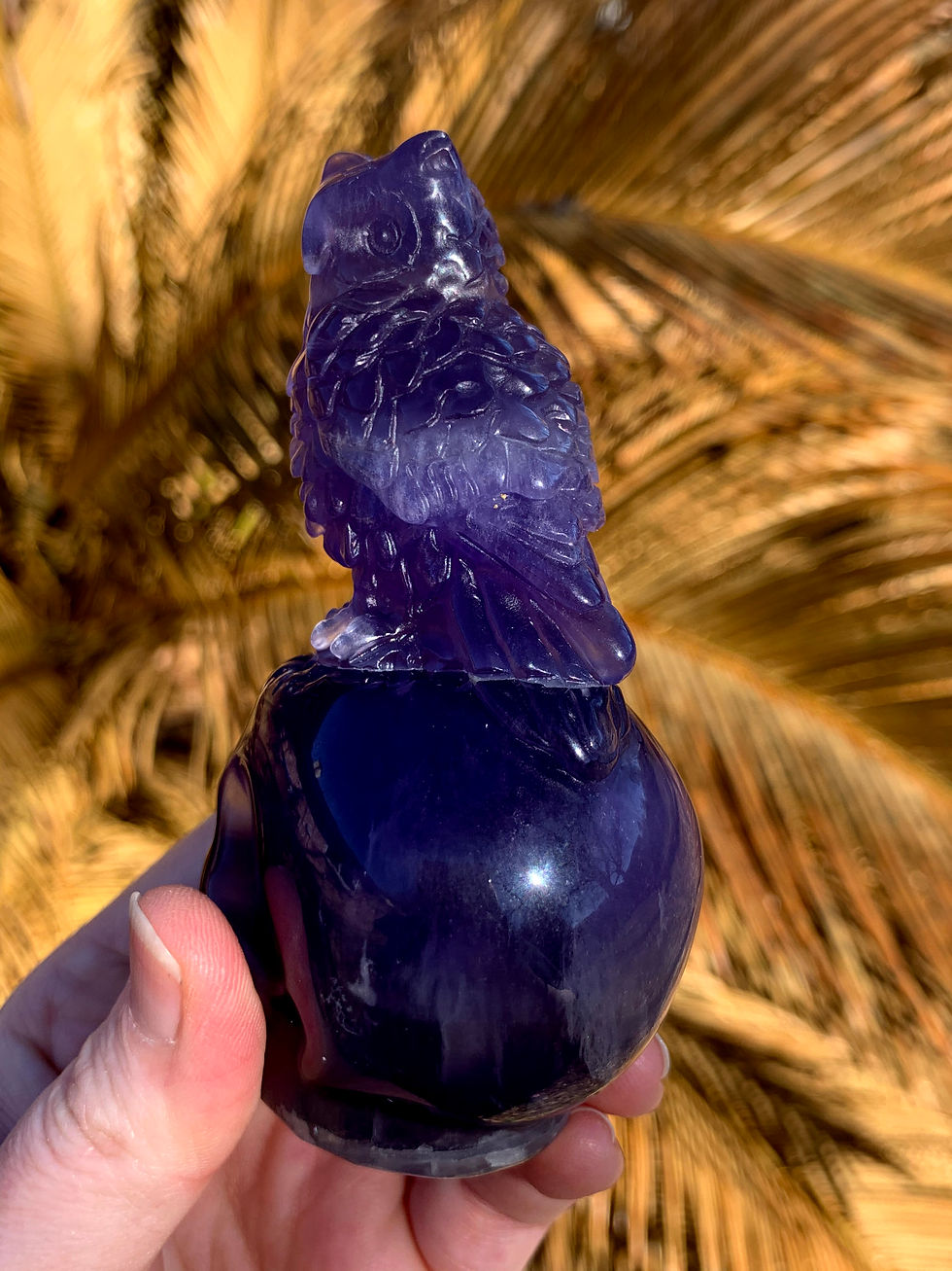 Thumbnail: Blue & Purple Fluorite Skull with Owl