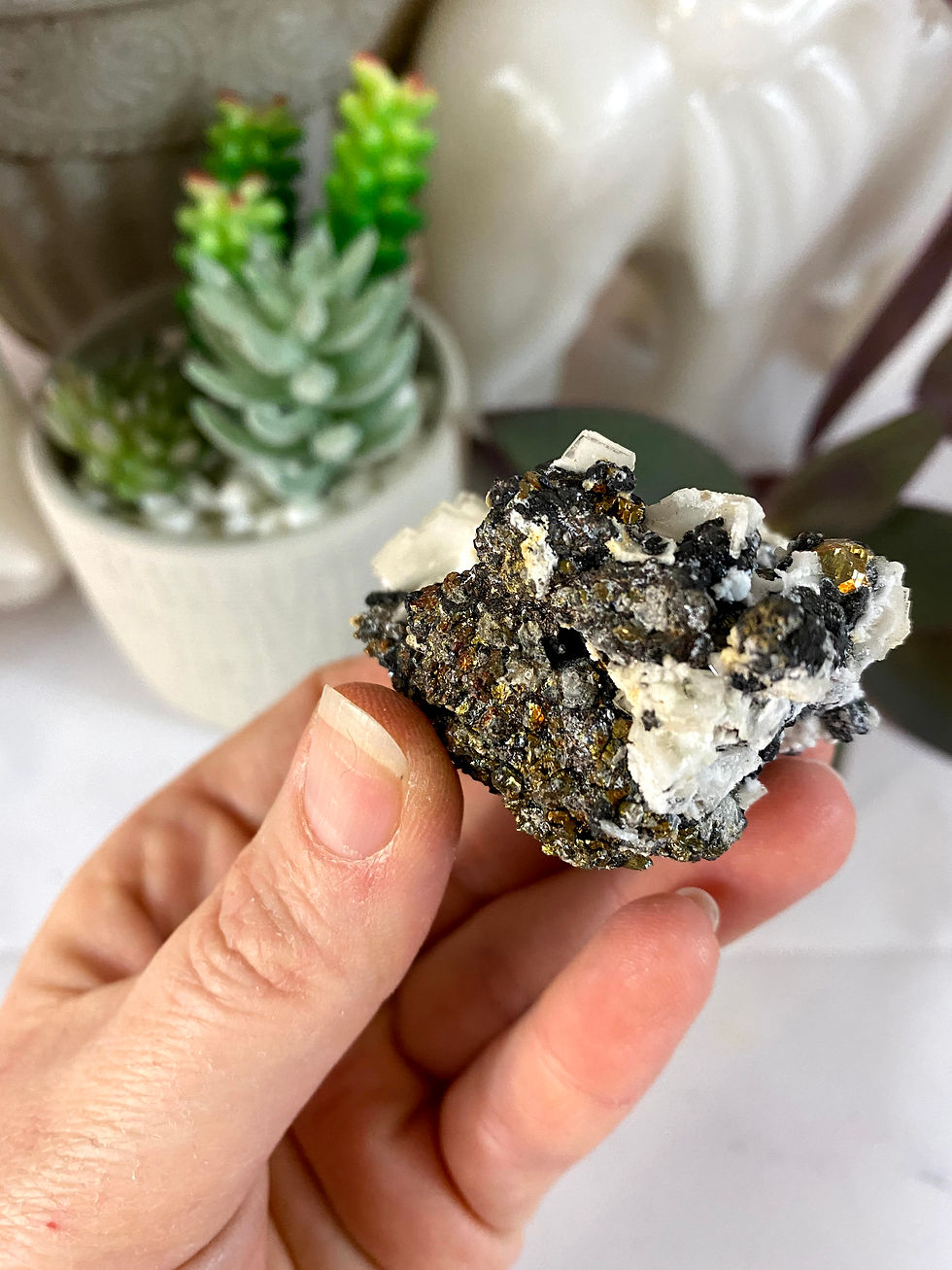 Thumbnail: Baryte, Mangano Calcite, and Pyrite Specimen