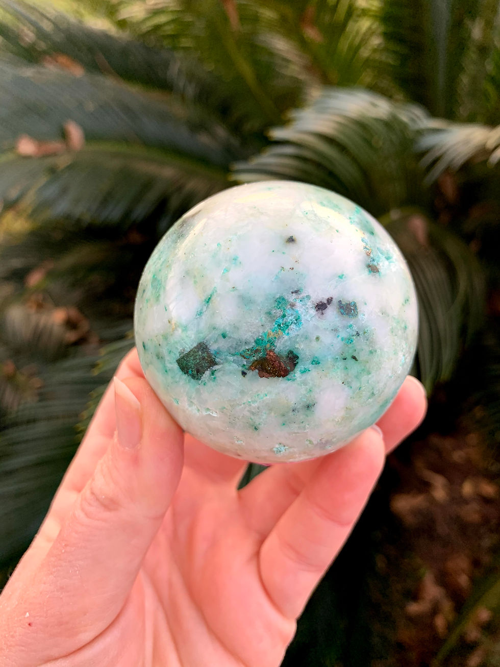 Phoenix Pine - Chrysocolla and Malachite in Quartz Sphere