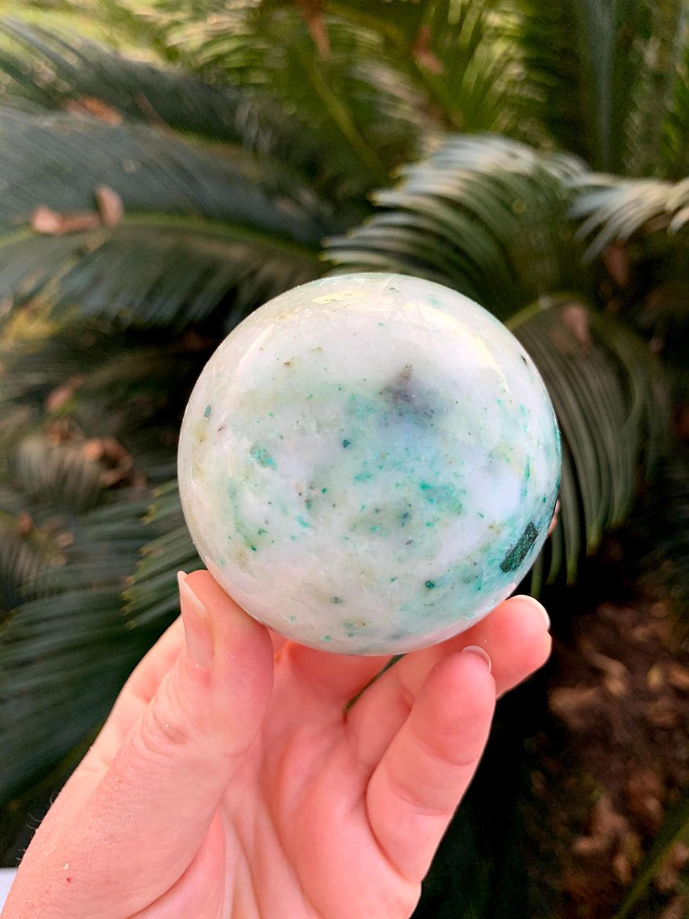 Thumbnail: Phoenix Pine - Chrysocolla and Malachite in Quartz Sphere