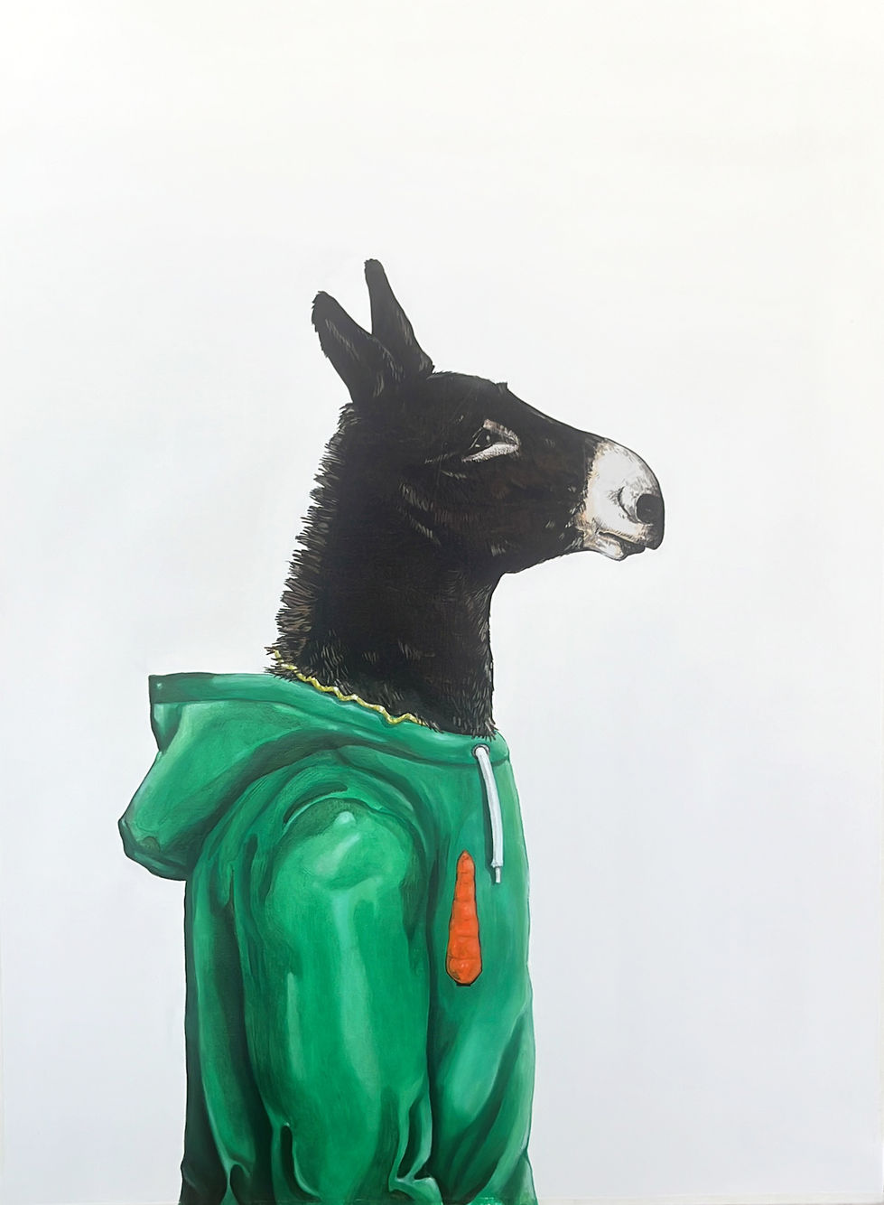 Obra en óleo sobre lienzo, composición simbólica contemporánea