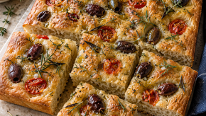 Olive Herb Spelt Focaccia — IndigoKoi Wellness, LLC recipe