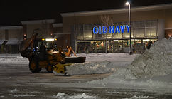 Clearing snow from parking lot