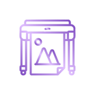 Icon of a large format printer printing artwork - print production stage.