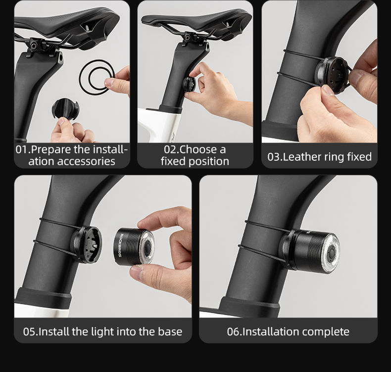 Miniatura: ROCKBROS Q1 MAX Smart Brake Sensing Bicycle Tail Light