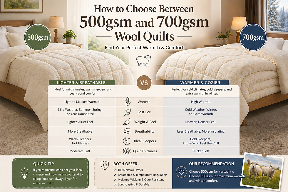 How to Choose Between 500gsm and 700gsm Wool Quilts