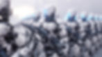 Futuristic robot soldiers in formation