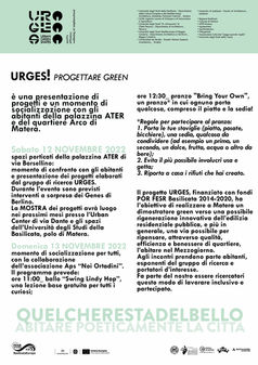 URGES presenta i progetti alla cittadinanza di Matera.