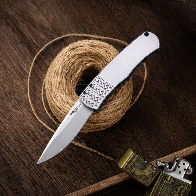 Pro-Tech Magic BR-1 AUTO Folding Knife 3.07" 154CM DLC Plain Blade