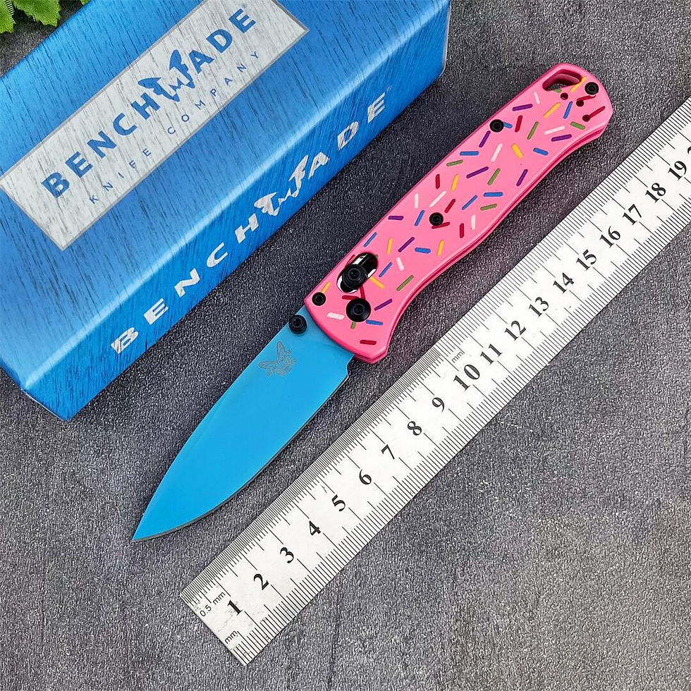 Thumbnail: Donut Pink BM 535-3 Bugout AXIS Folding Knife 3.07" D2 Satin Plain Blade