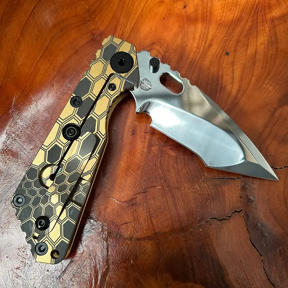 Thumbnail: Mick Strider - SnG Folding knife - Tanto/mirror polish【Golden snake】