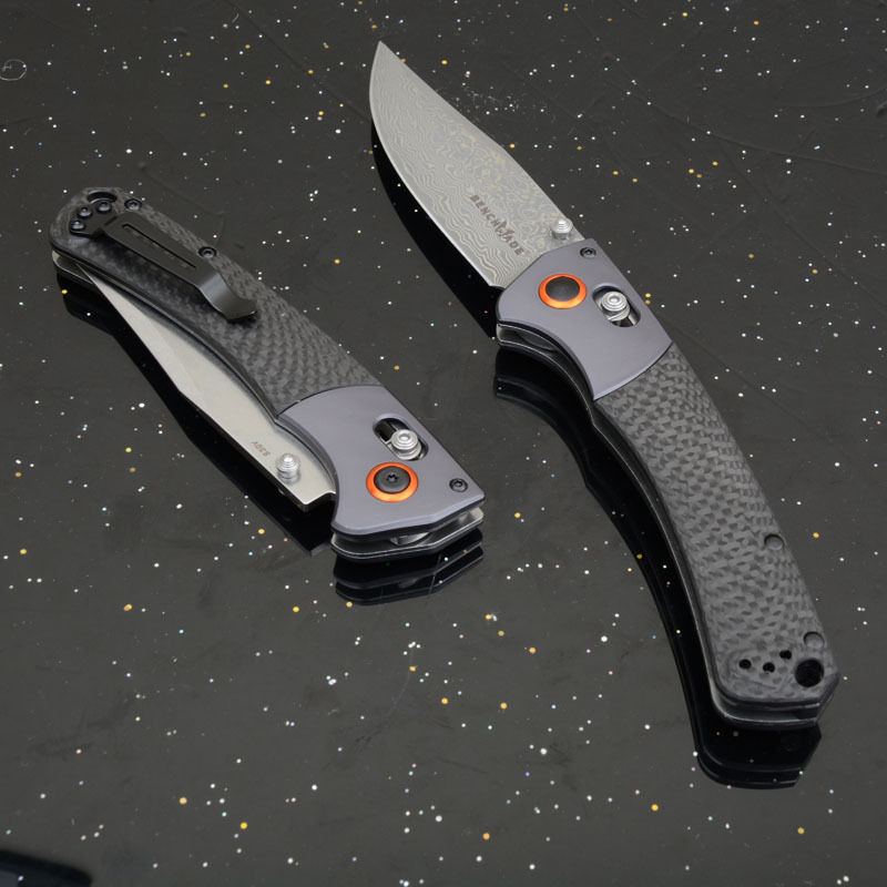 Thumbnail: BM 15080-1 Hunt Crooked River Folding 3.97" S30V/Damascus Clip Point Blade