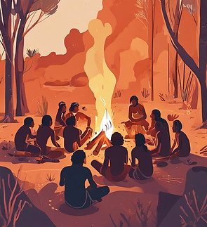 aboriginal australians daytime campfire light colours.jpg