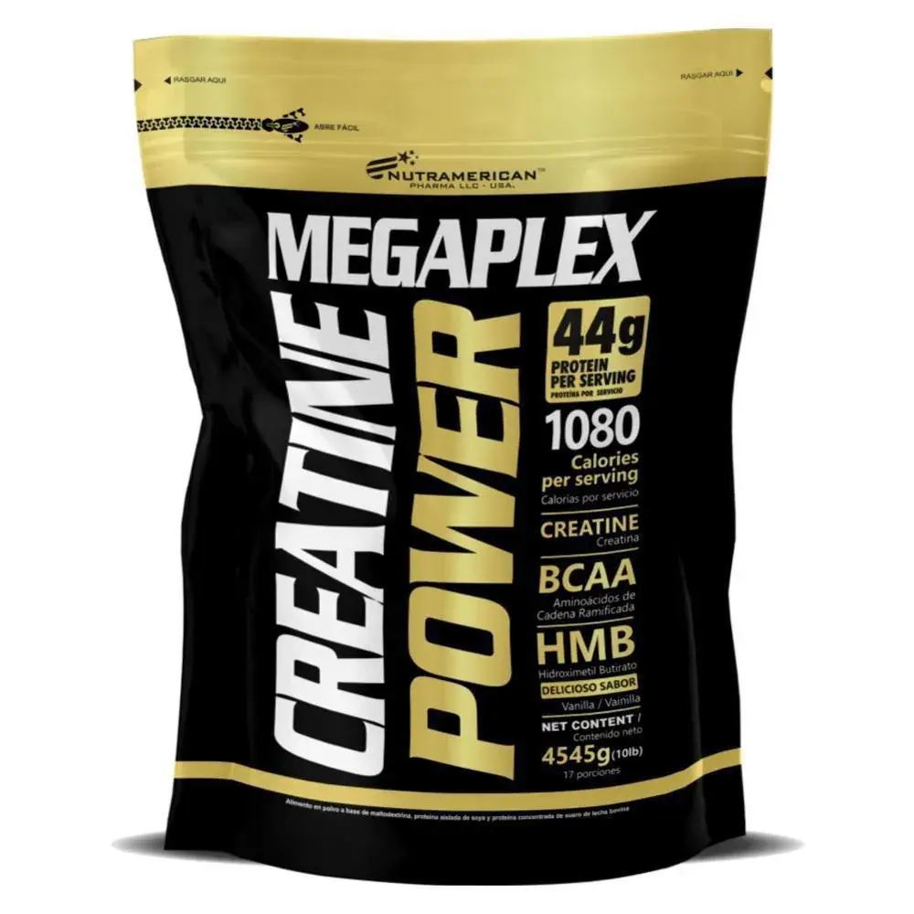 Megaplex Creatine Power 10 lb, proteína y aminoácidos.
