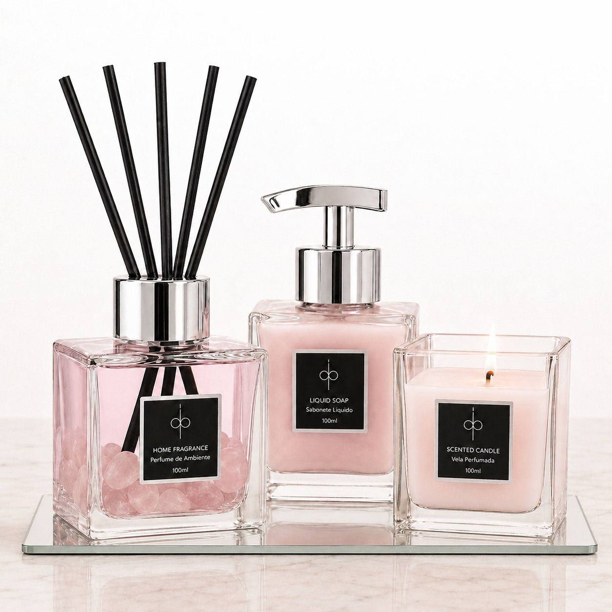 Kit Lavabo + Bandeja - Rose Quartz | Vanilla Rosé 100ml