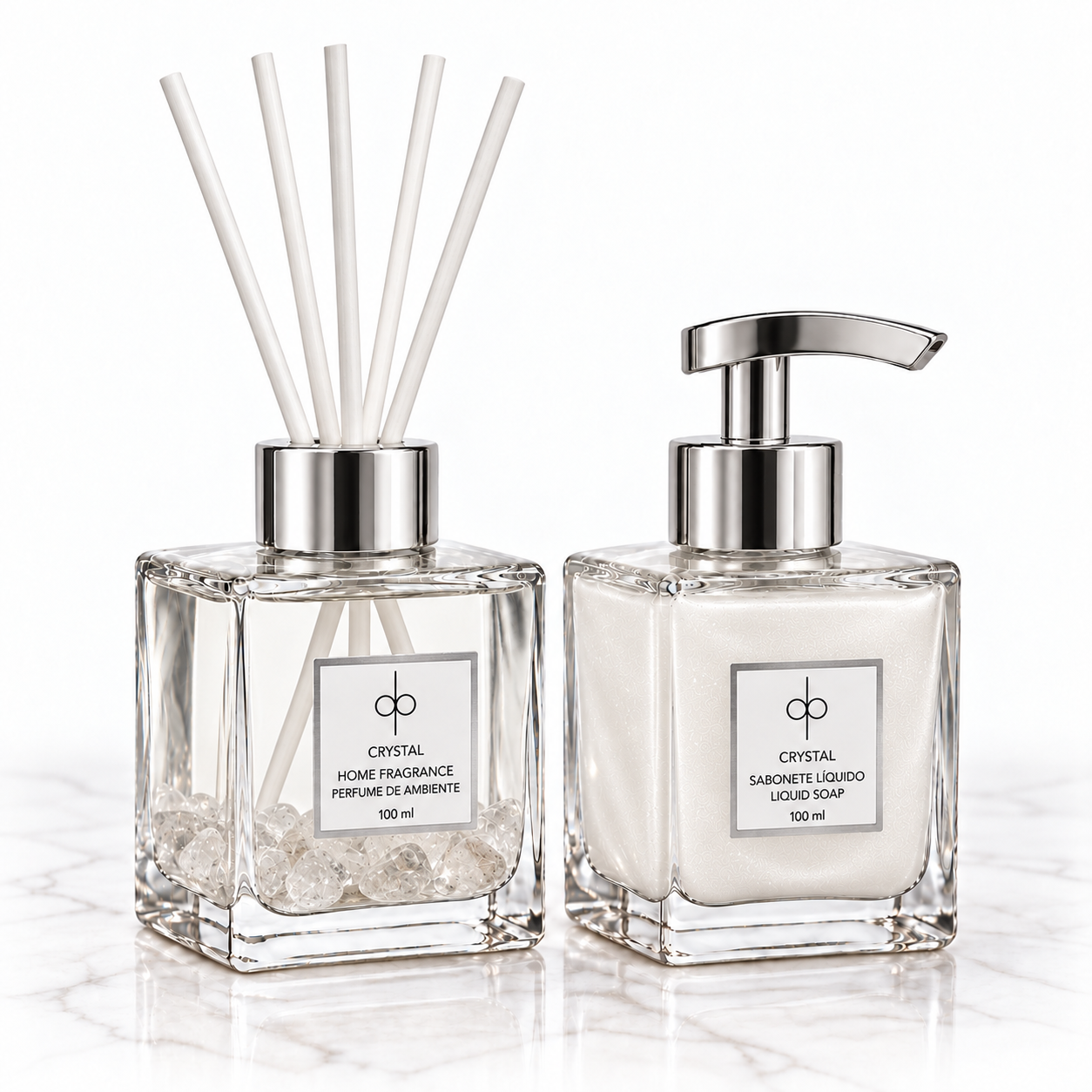 Ver produto: KIT - Aromatizador & Sabonete Crystal(Chá Branco) Di Piettro