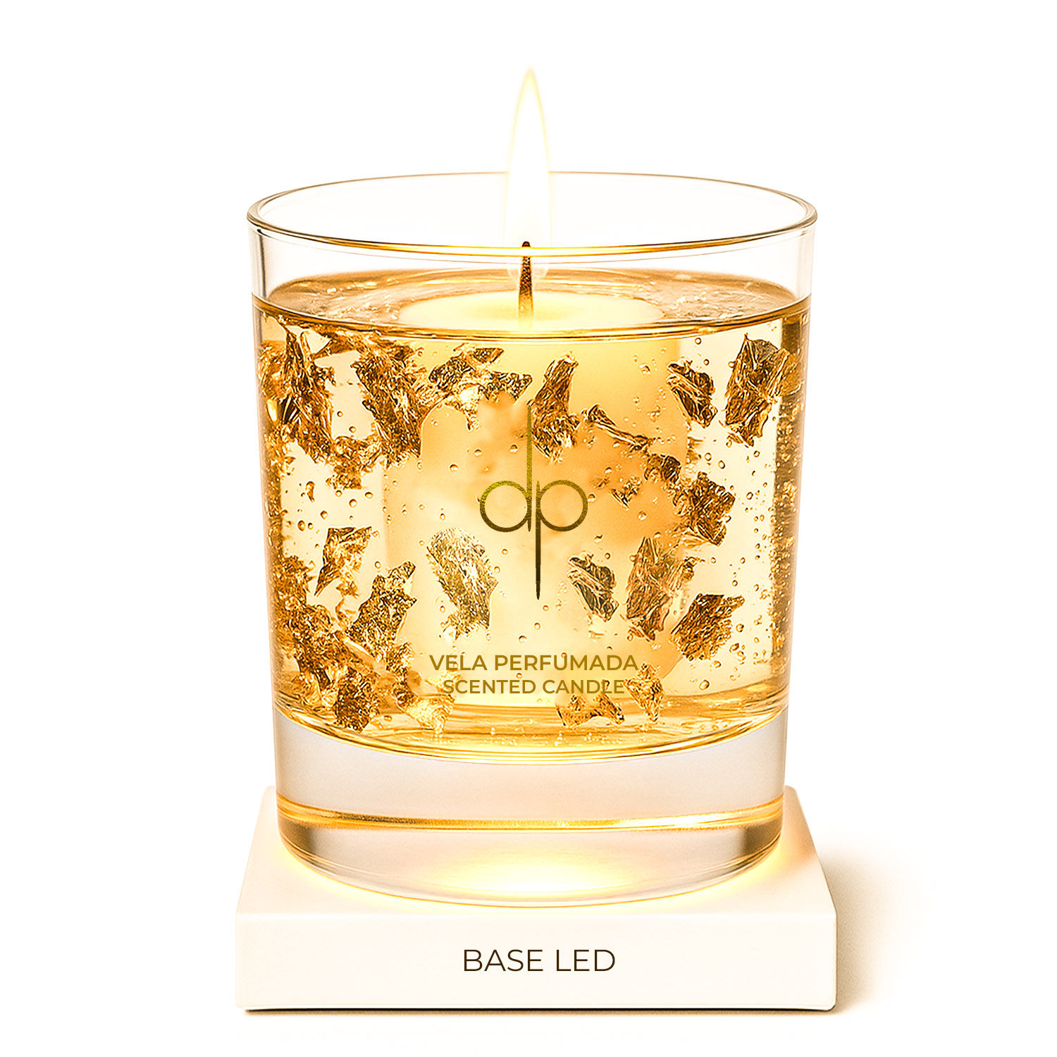 Vela Perfumada - Gold 22K Com Base Iluminada - Di Piettro