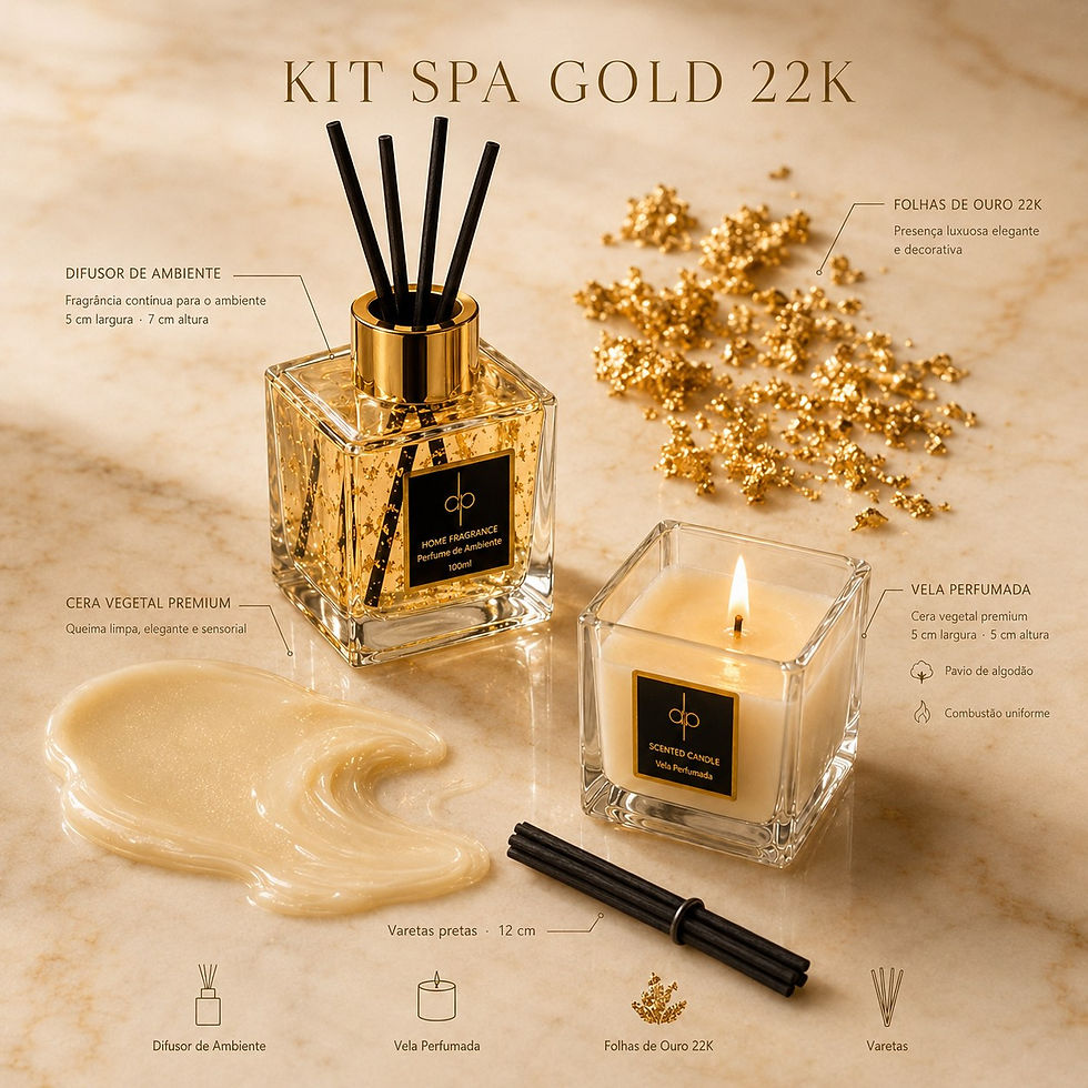Miniatura: Kit Difusor e Vela - Gold 22k | Vanilla Salt 100ml Di Piettro