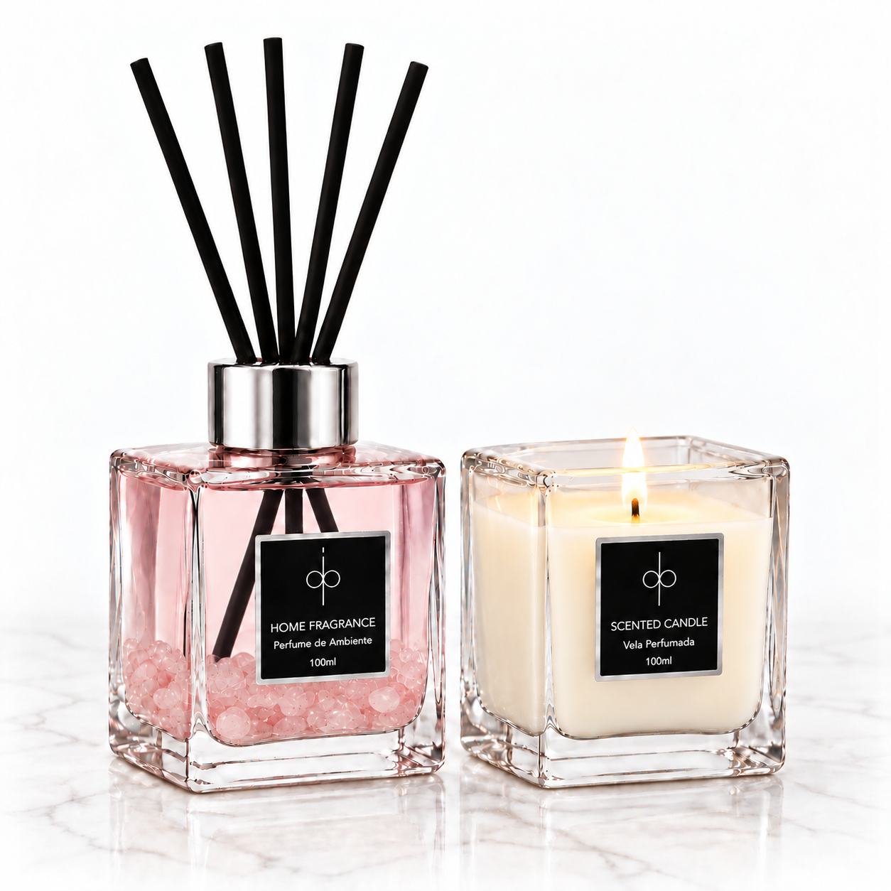 Ver produto: Kit Difusor e Vela - Rose Quartz | Vanilla Rosé 100ml Di Piettro